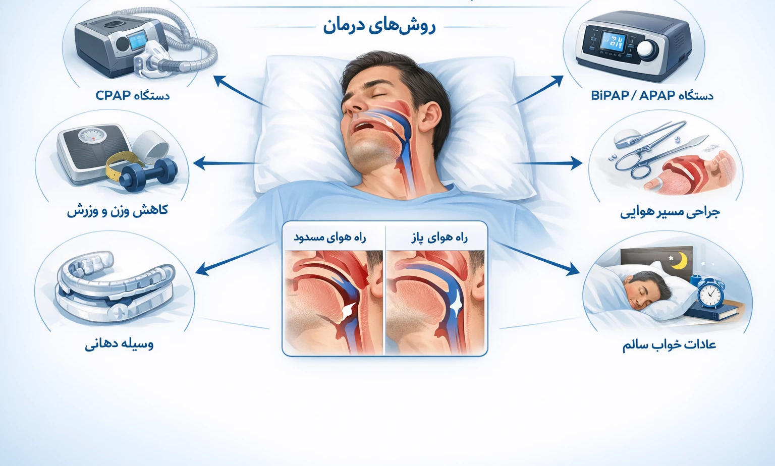 روشهای درمان آپنه انسدادی خواب